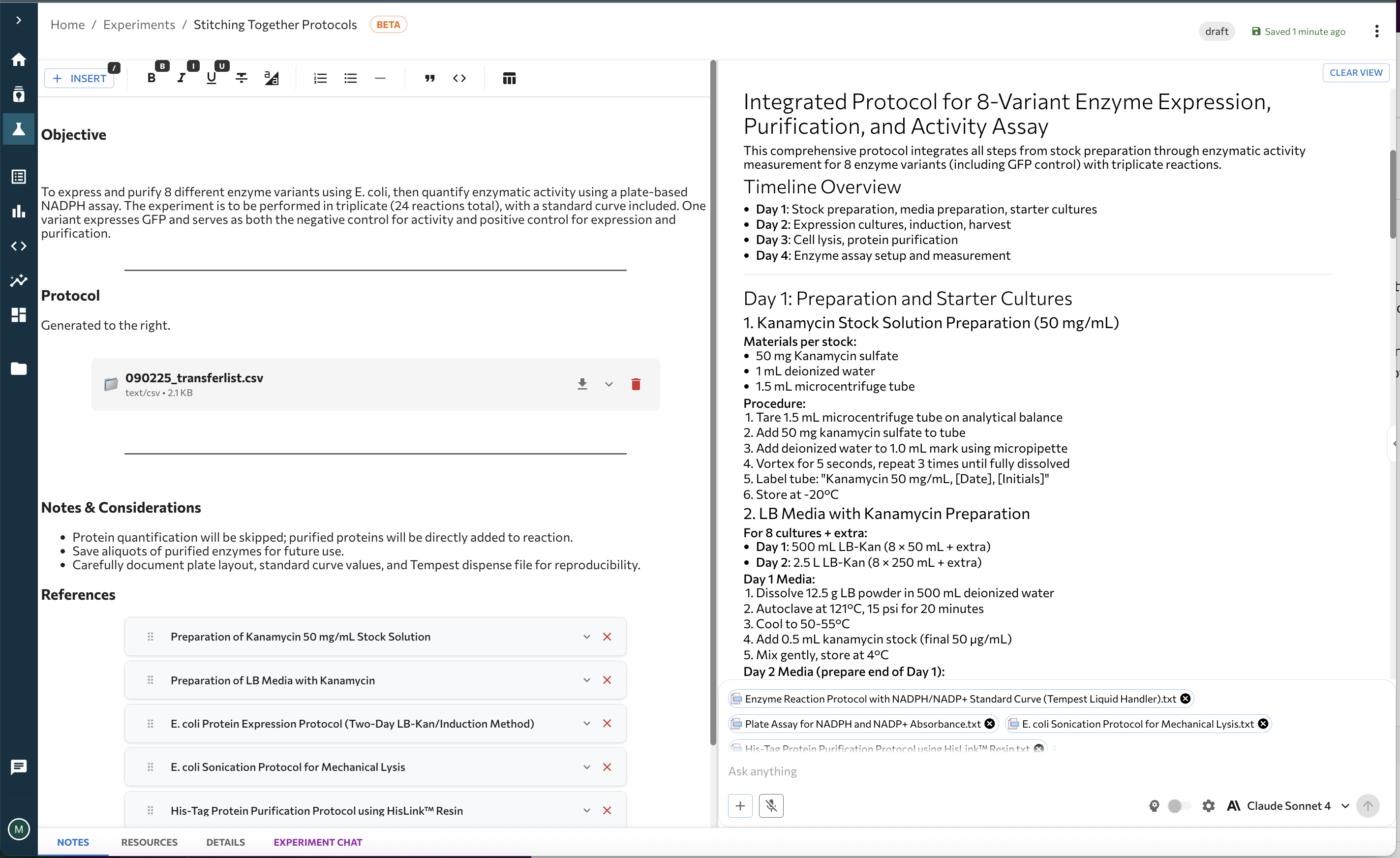 Vibe Coding Experiment Plan Interface